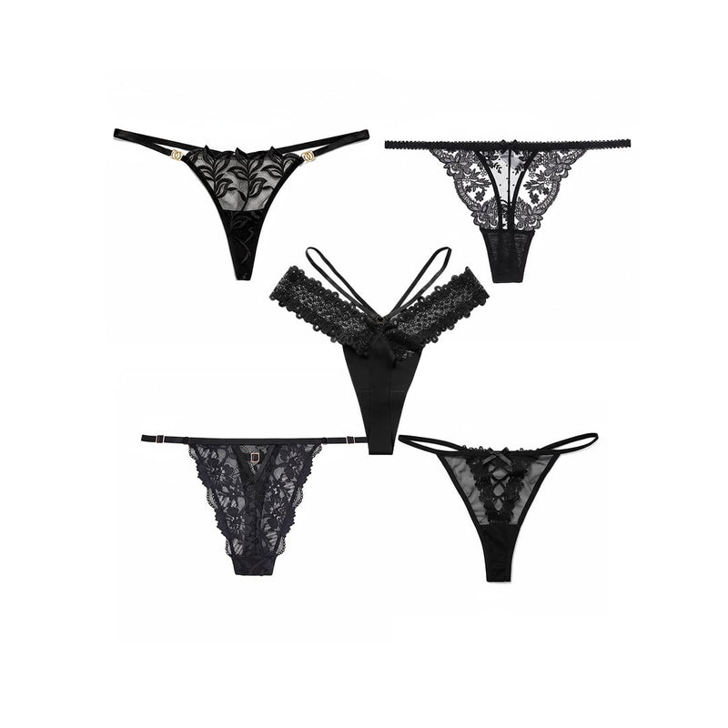 Pack of 5 Black Thongs – Autumn Offer