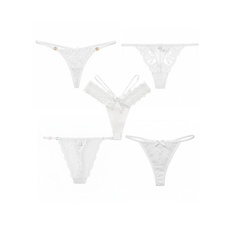 Pack of 5 White Thongs - Autumn Offer